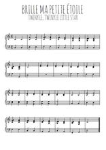 Téléchargez l'arrangement pour piano de la partition de Brille ma petite étoile en PDF